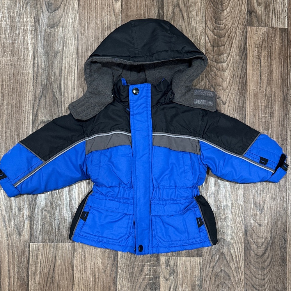 Baby 12mo Blue and Black Hooded Jacket